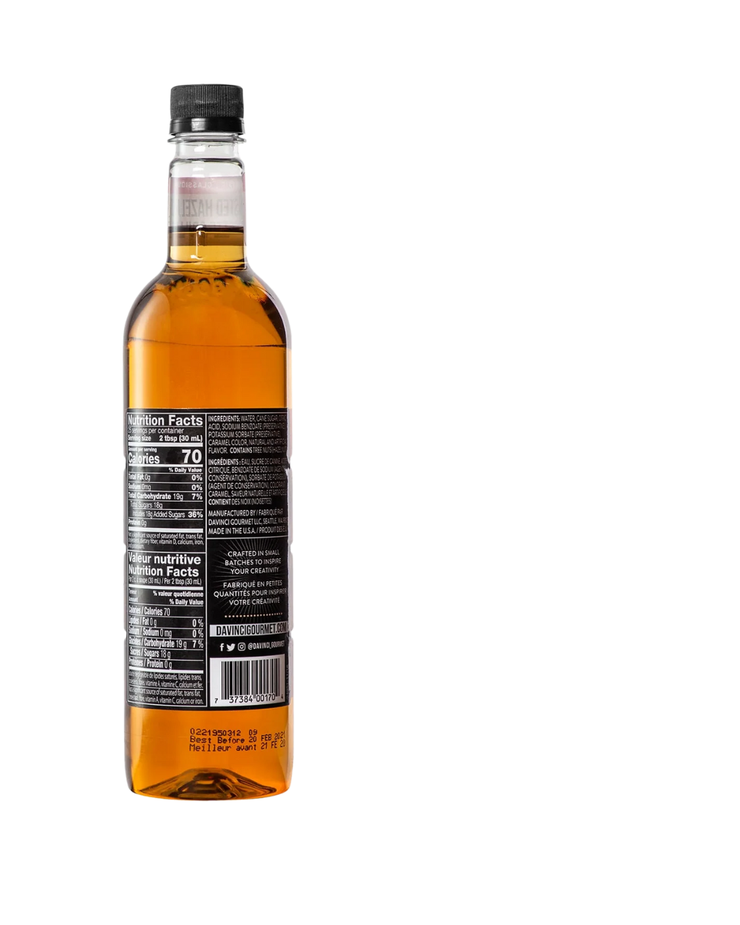 DaVinci Gourmet Classic Toasted Hazelnut Flavoring Syrup 750 mL