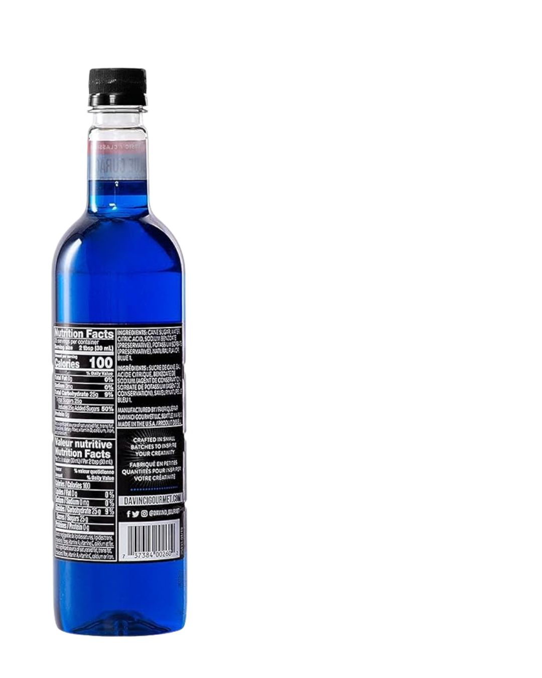DaVinci Gourmet Classic Blue Curacao Flavoring Syrup 750 mL