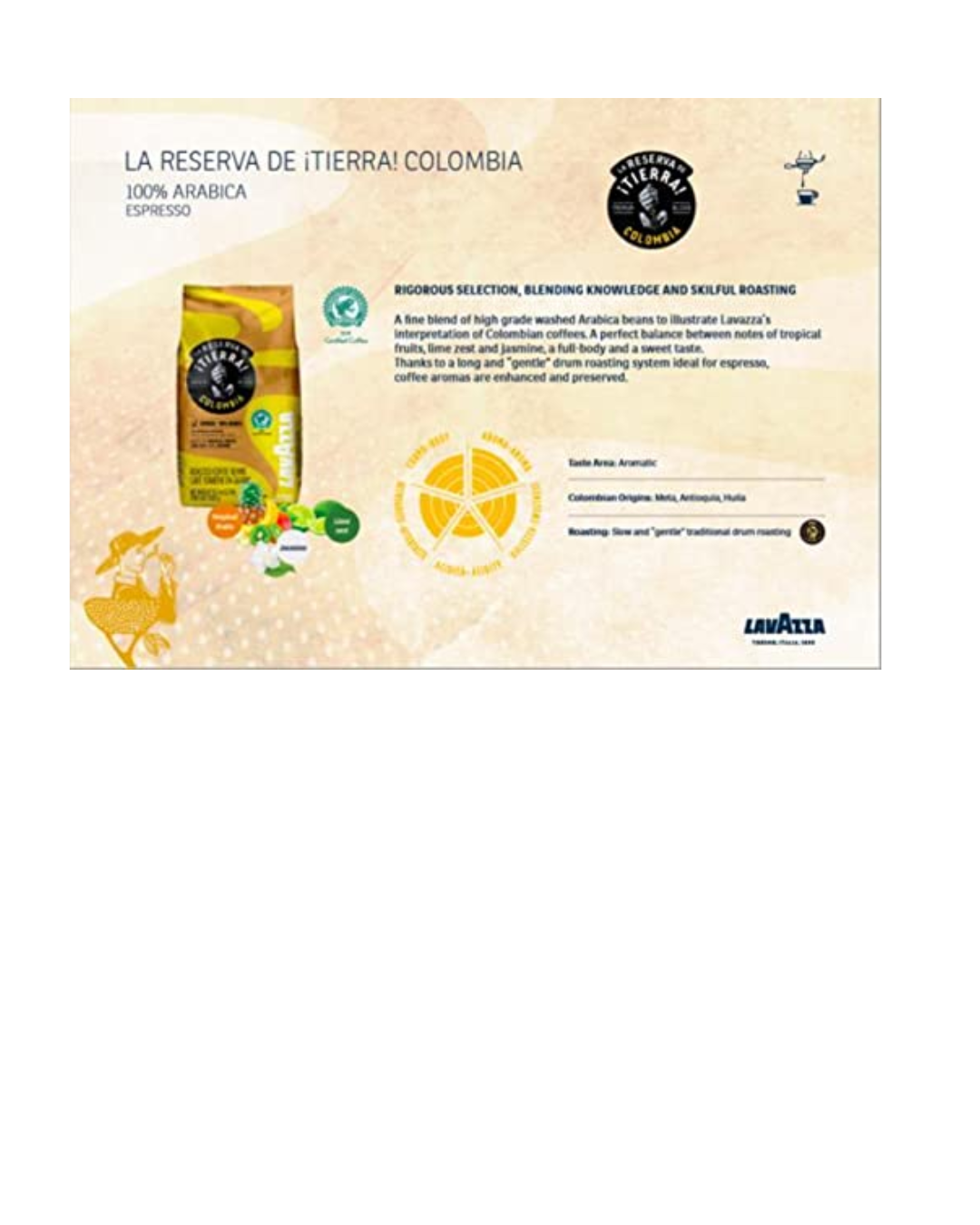 Lavazza Tierra! Colombia Whole Bean Espresso 2.2 lb.