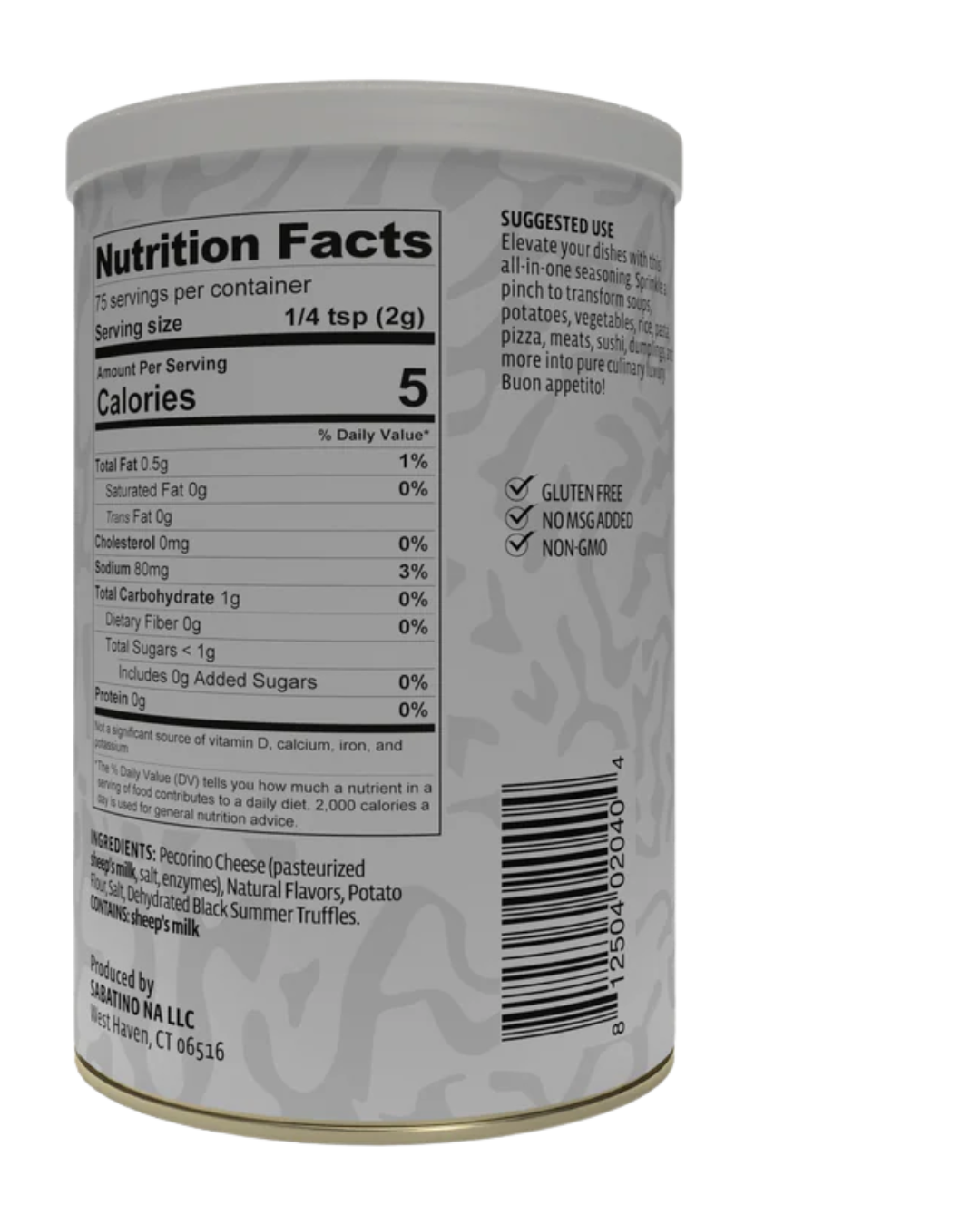 Sabatino Tartufi 5.29 oz. Truffle Zest & Cheese Seasoning