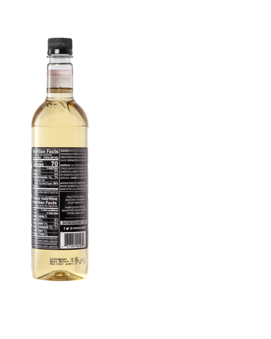 DaVinci Gourmet Classic Hazelnut Flavoring Syrup 750 mL