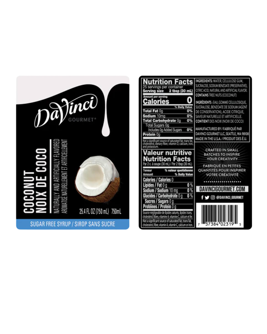DaVinci Gourmet Classic Coconut Flavoring Syrup 750 mL
