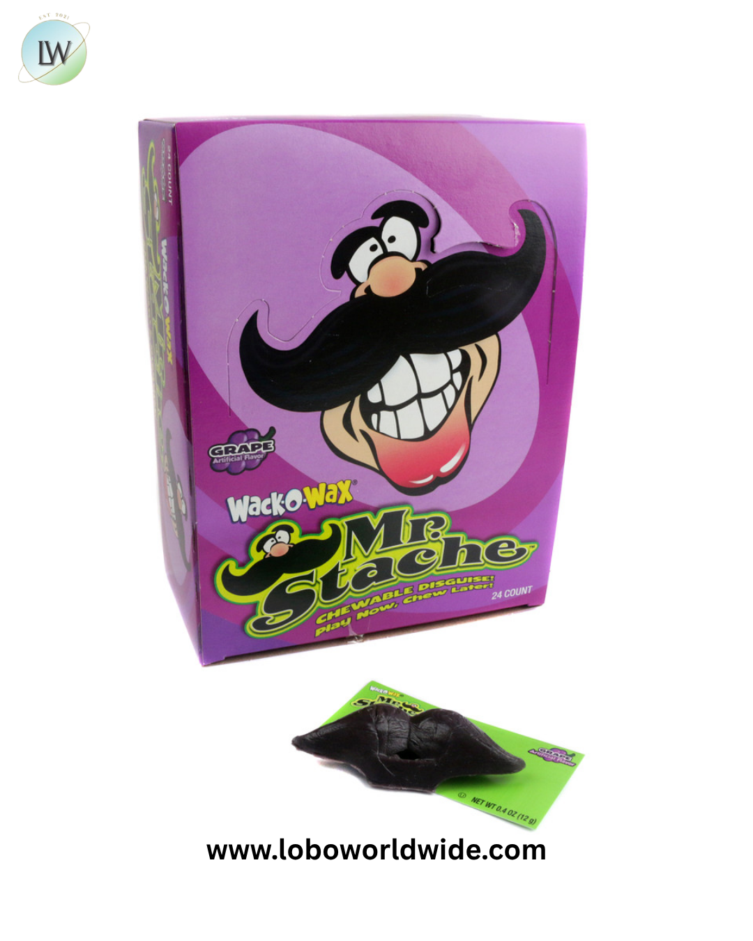 Wack-O Wax Mustache Candy 24 Piece