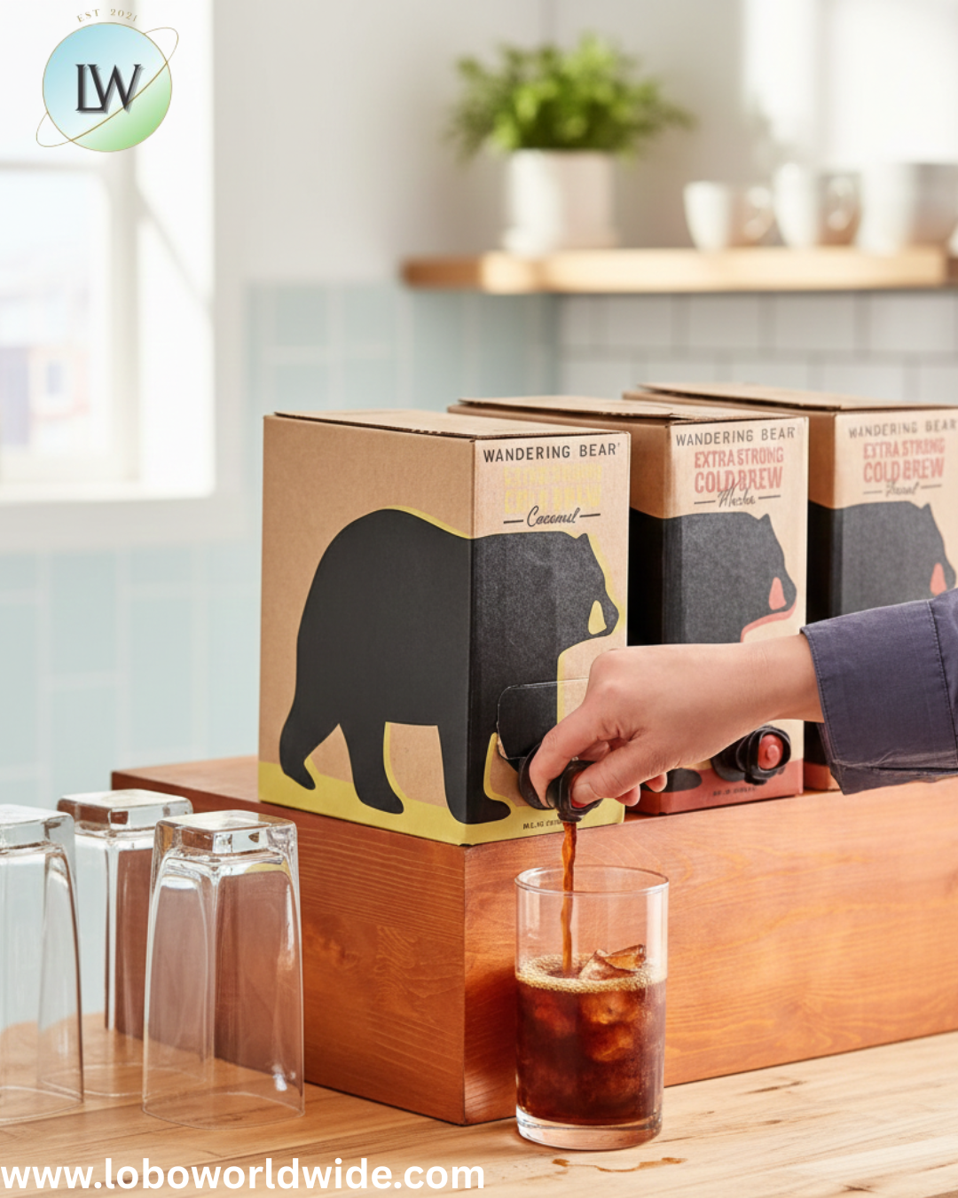 Wandering Bear Bag in Box Organic Caramel Cold Brew Coffee 96 fl. oz. - 3/Case