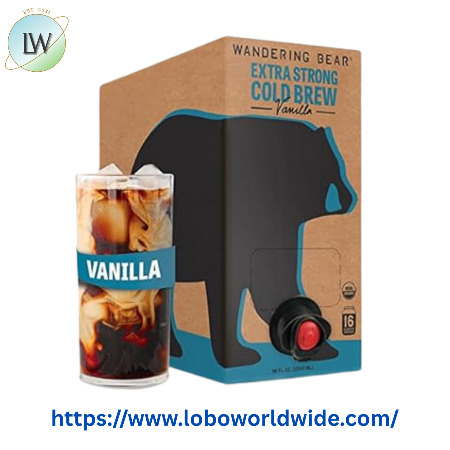 Wandering Bear Bag in Box Organic Vanilla Cold Brew Coffee 96 fl. oz.
