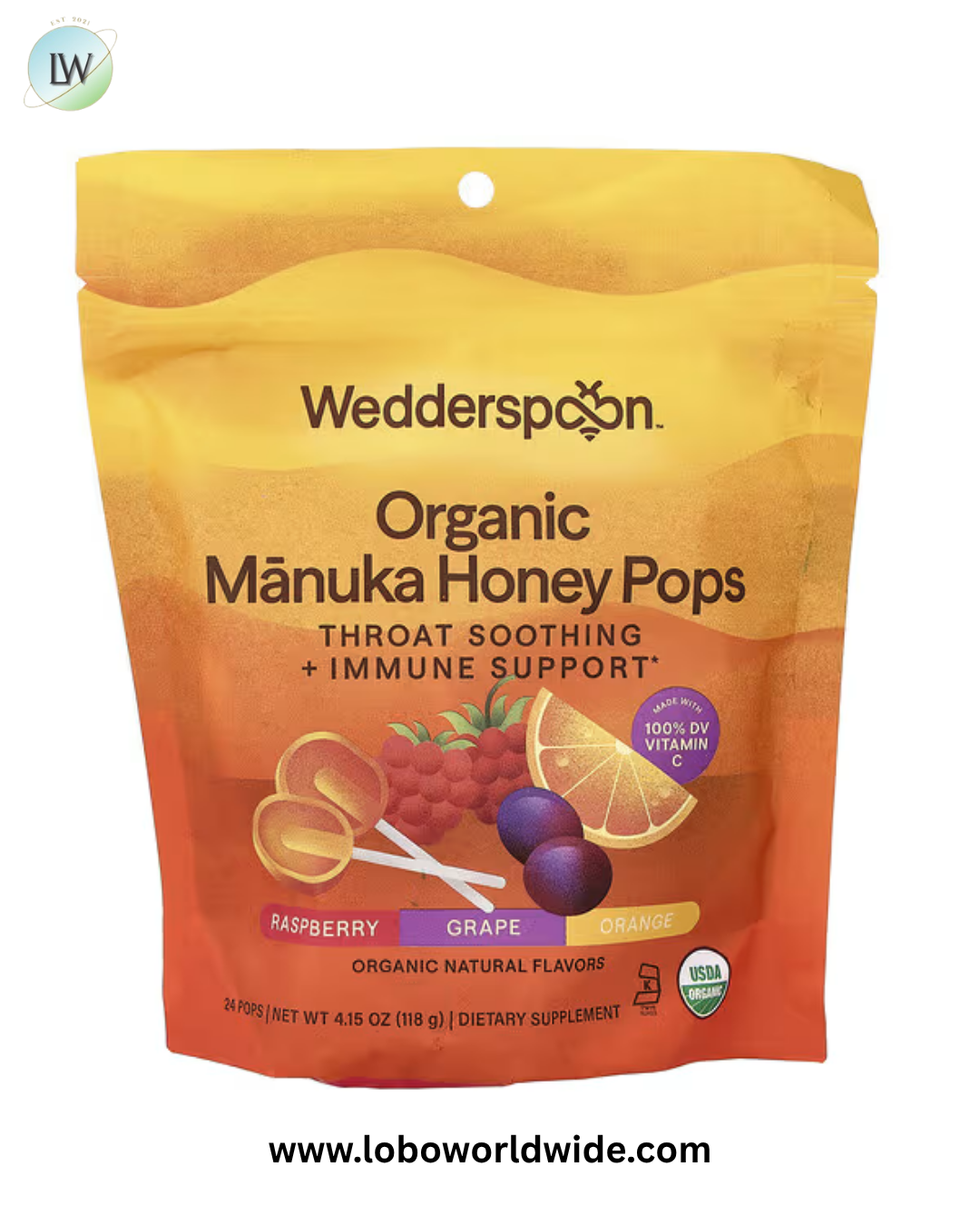 Wedderspoon, Organic Manuka Honey Pops, Assorted, 24 Pops, 4.15 oz (118 g)
