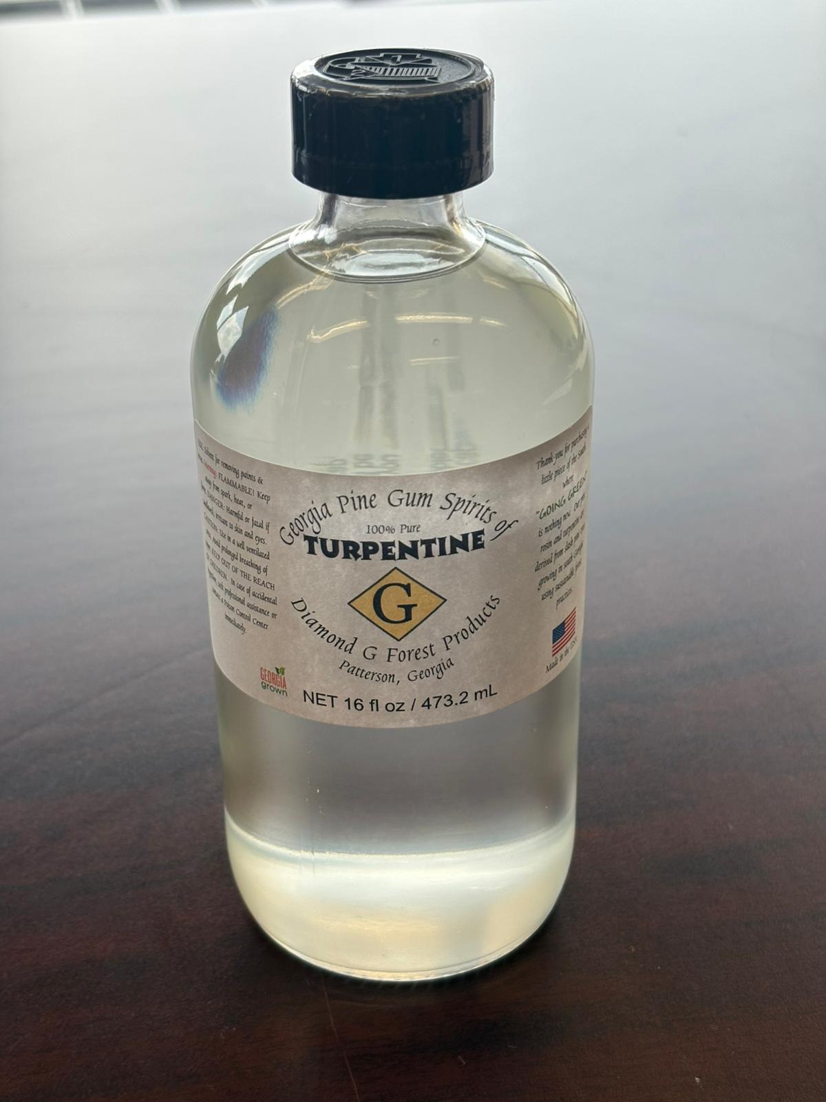 Georgia Pine Gum Spirits: 100% Pure Gum Spirits of Turpentine, 16 oz