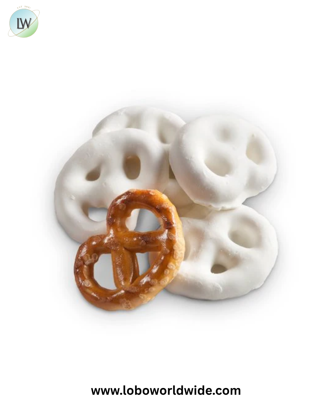 White Yogurt Mini Twist Pretzels - 15lb