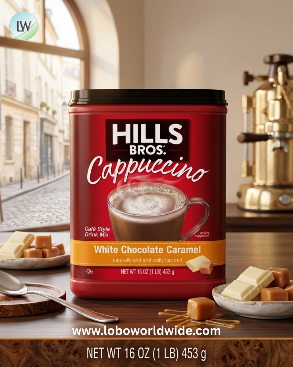 Hills Bros. Cappuccino Instant Coffee Mix, 16 Ounce Canister