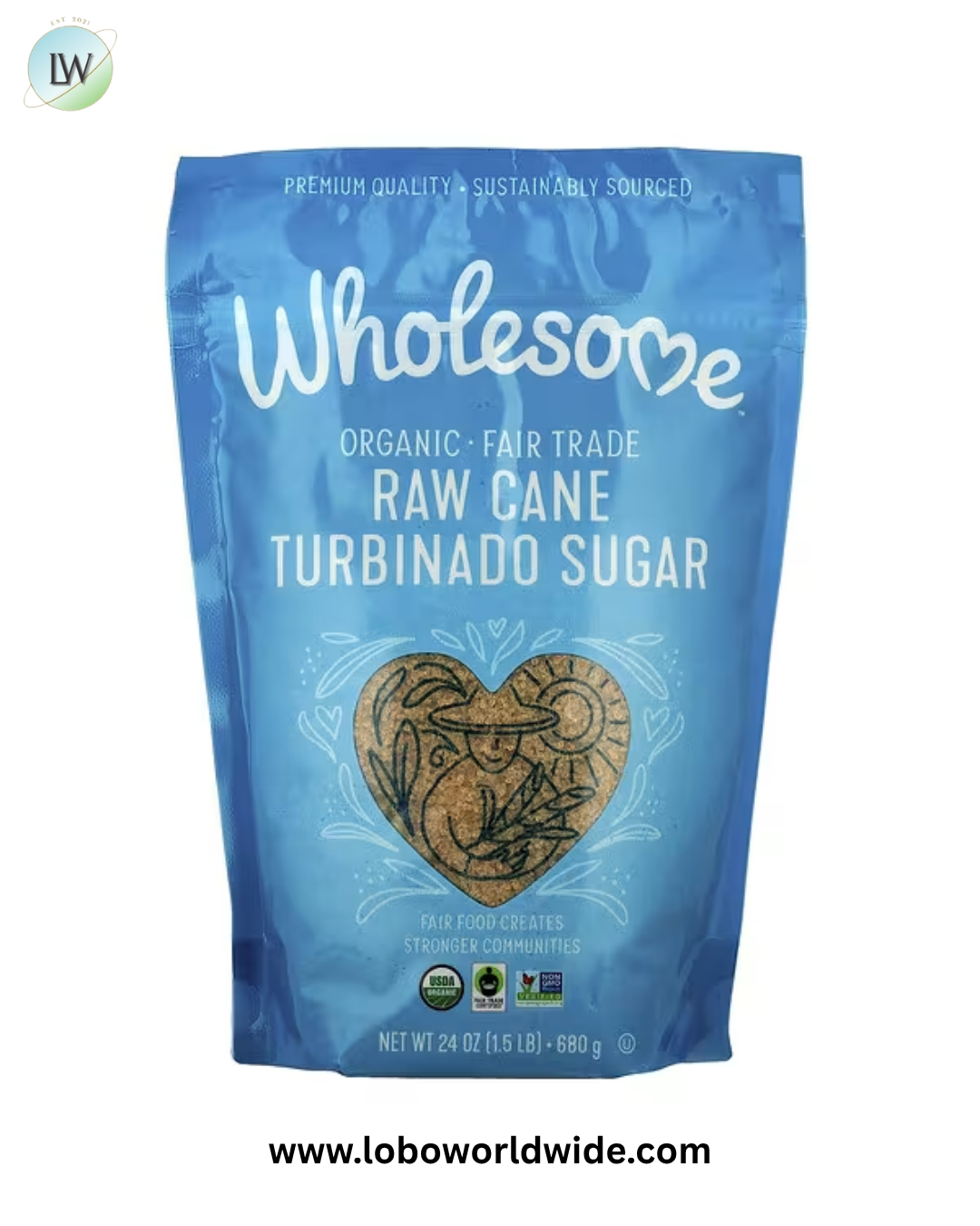 Wholesome Sweeteners, Organic Raw Cane Turbinado Sugar, 1.5 lbs (680 g)