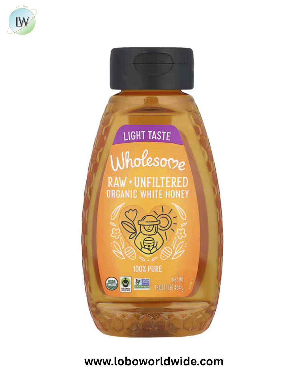 Wholesome Sweeteners, Organic White Honey, Raw + Unfiltered, 16 oz (454 g)