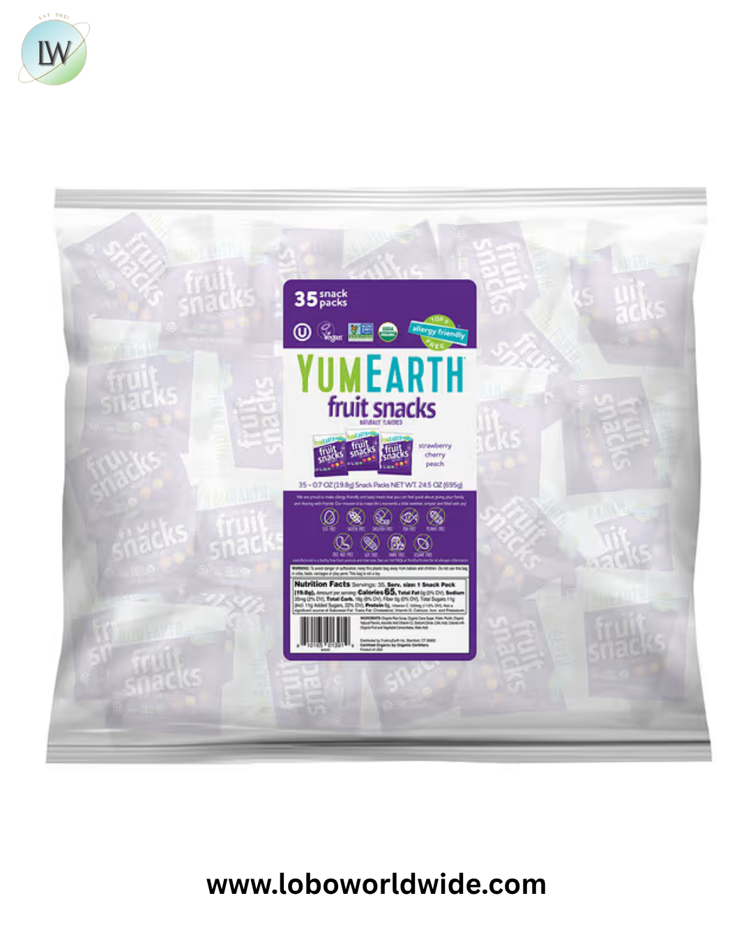 YumEarth, Gluten Free Fruit Snacks, Favorites, 35 Snack Packs, 0.7 oz (19.8 g) Each