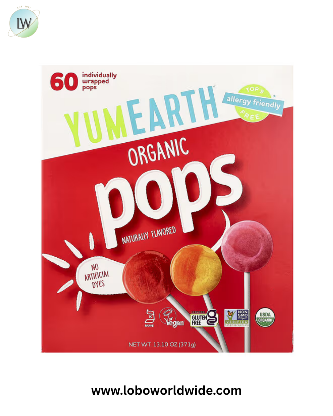 YumEarth, Organic Pops, Variety, 60 Individually Wrapped Pops, 13.1 oz (371 g)