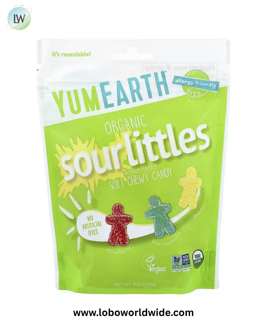 YumEarth, Organic SourLittles™, Soft Chewy Candy, Strawberry, Blue Raspberry, Lemon, 5 oz (142 g)