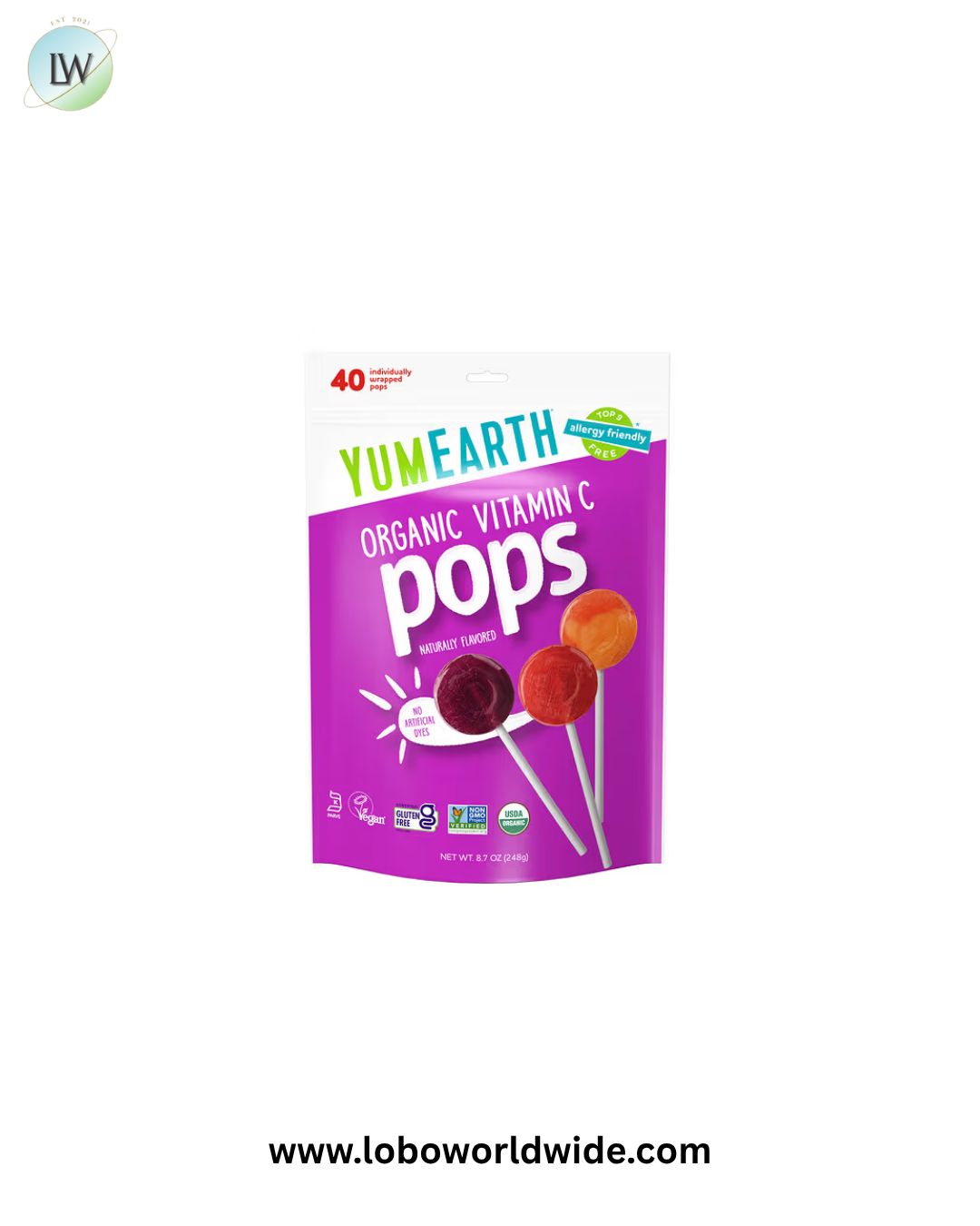 YumEarth, Organic Vitamin C Pops, Assorted, 40 Individually Wrapped Pops, 8.7 oz (248 g)