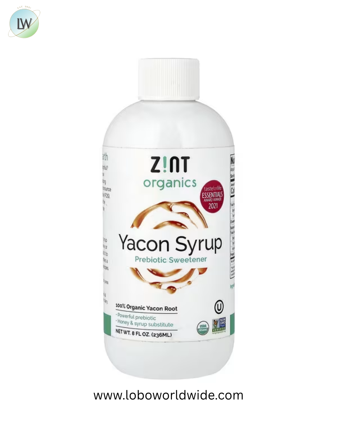 Zint, Organics, Yacon Syrup, Prebiotic Sweetener, 8 fl oz (236 ml)