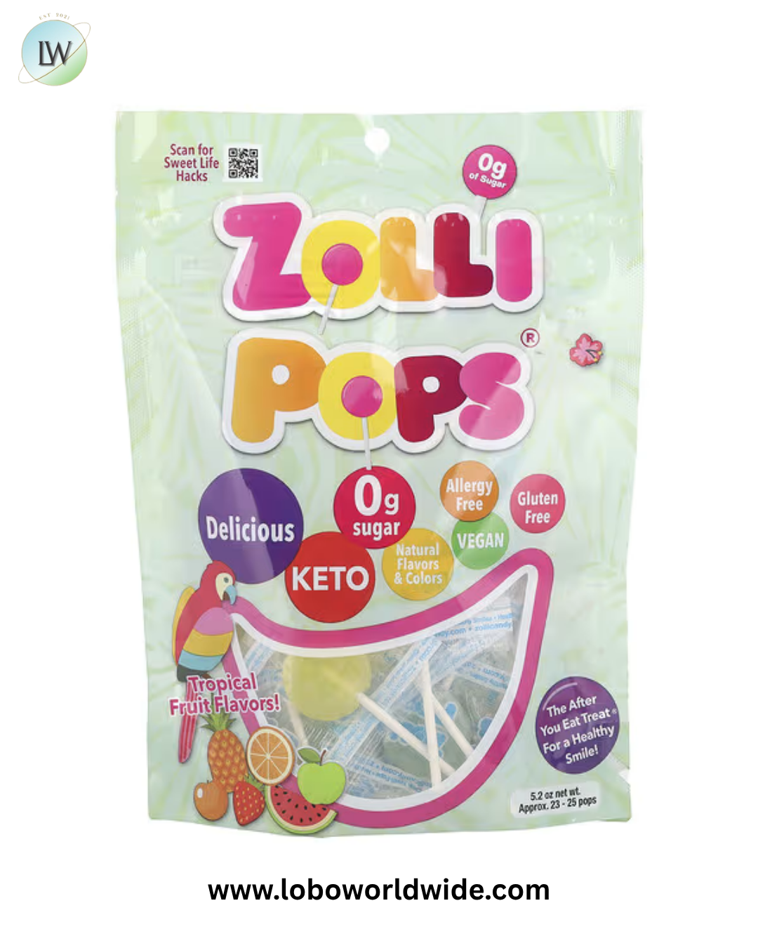Zollipops, The Clean Teeth Pops, Approx. 23-25 Pops, 5.2 oz