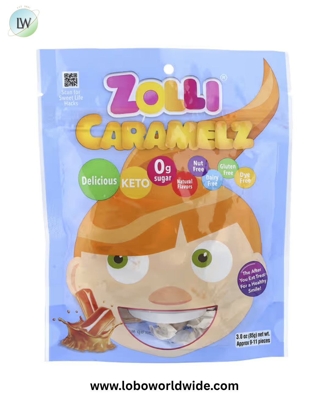 Zollipops, Zolli® Caramelz, Approx. 9-11 pieces, 3 oz (85 g)