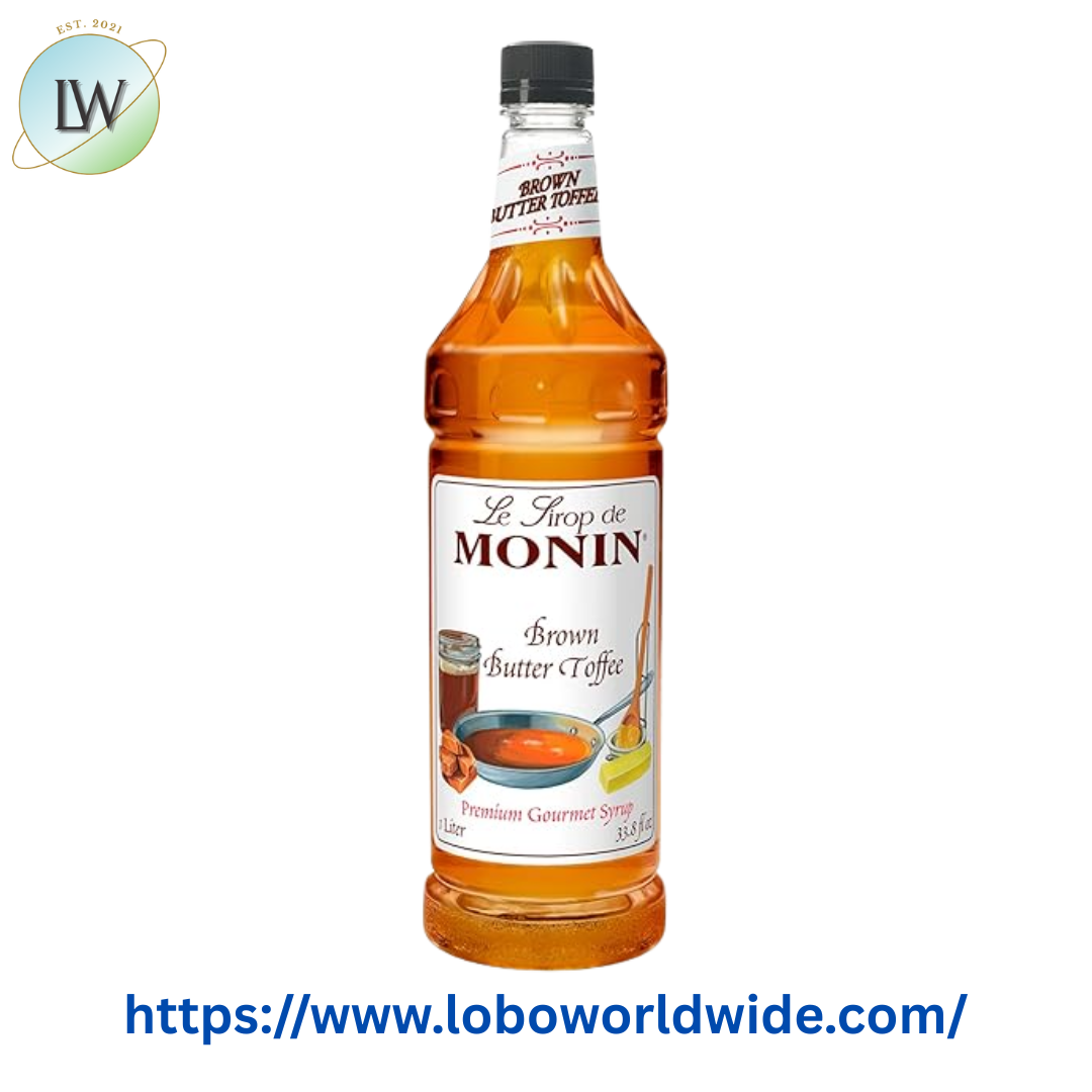 Monin Premium Brown Butter Toffee Flavoring Syrup 1 Liter