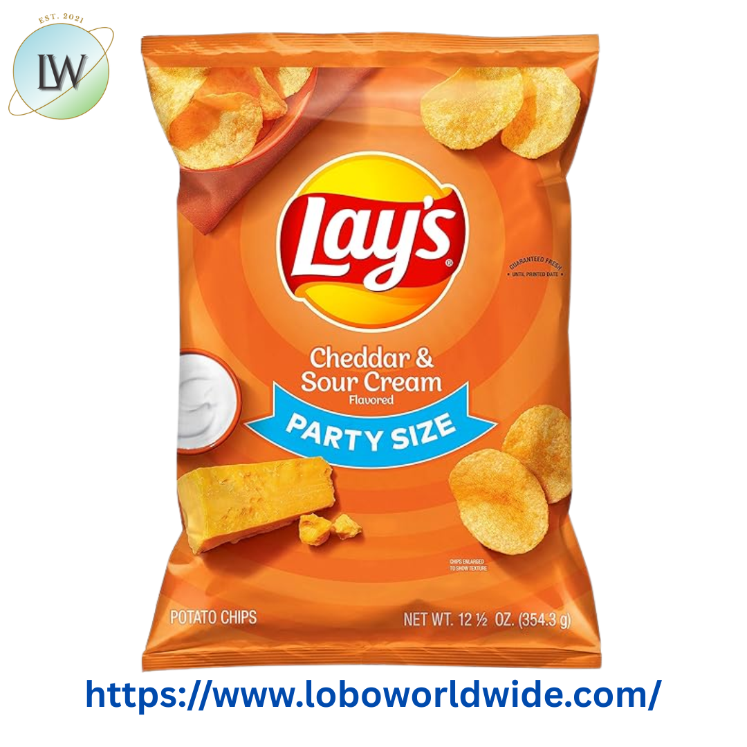 Lay's Cheddar & Sour Cream Flavored Potato Chips, Party Size, 12.5 oz Bag