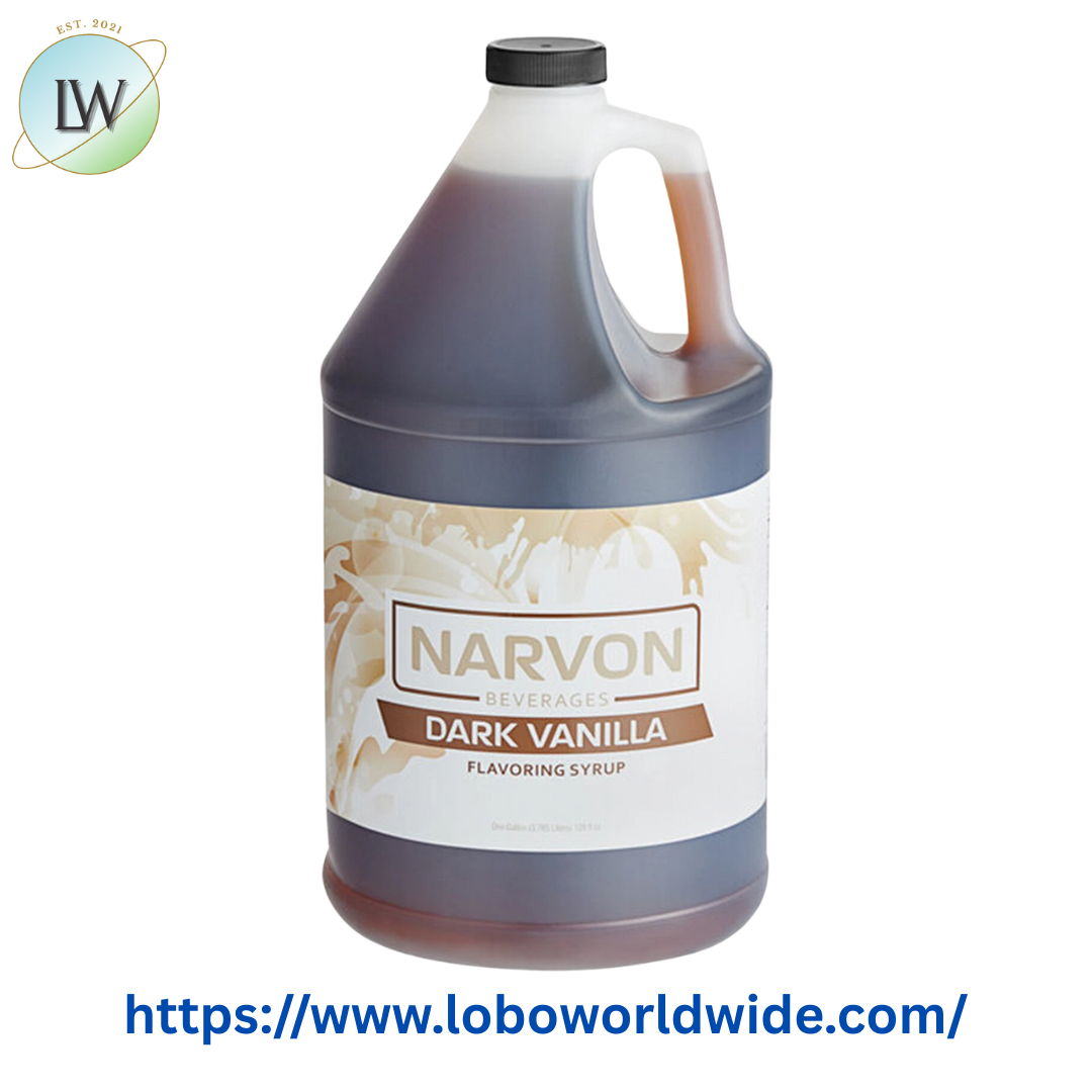 Narvon Dark Vanilla Syrup 1 Gallon - 4/Case