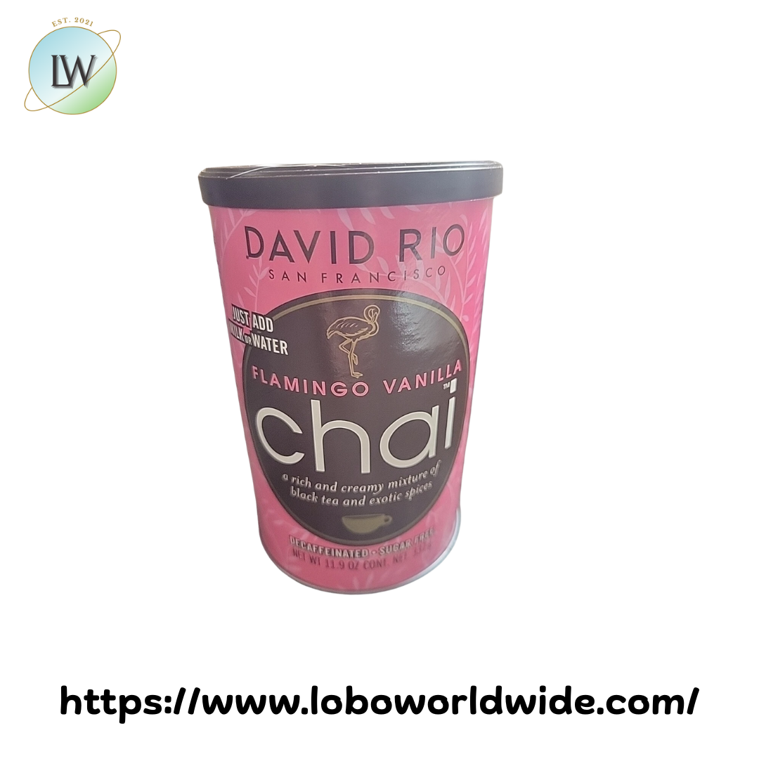 David Rio Flamingo Vanilla Decaf Sugar-Free Chai Tea Latte Mix 11.9 oz.e