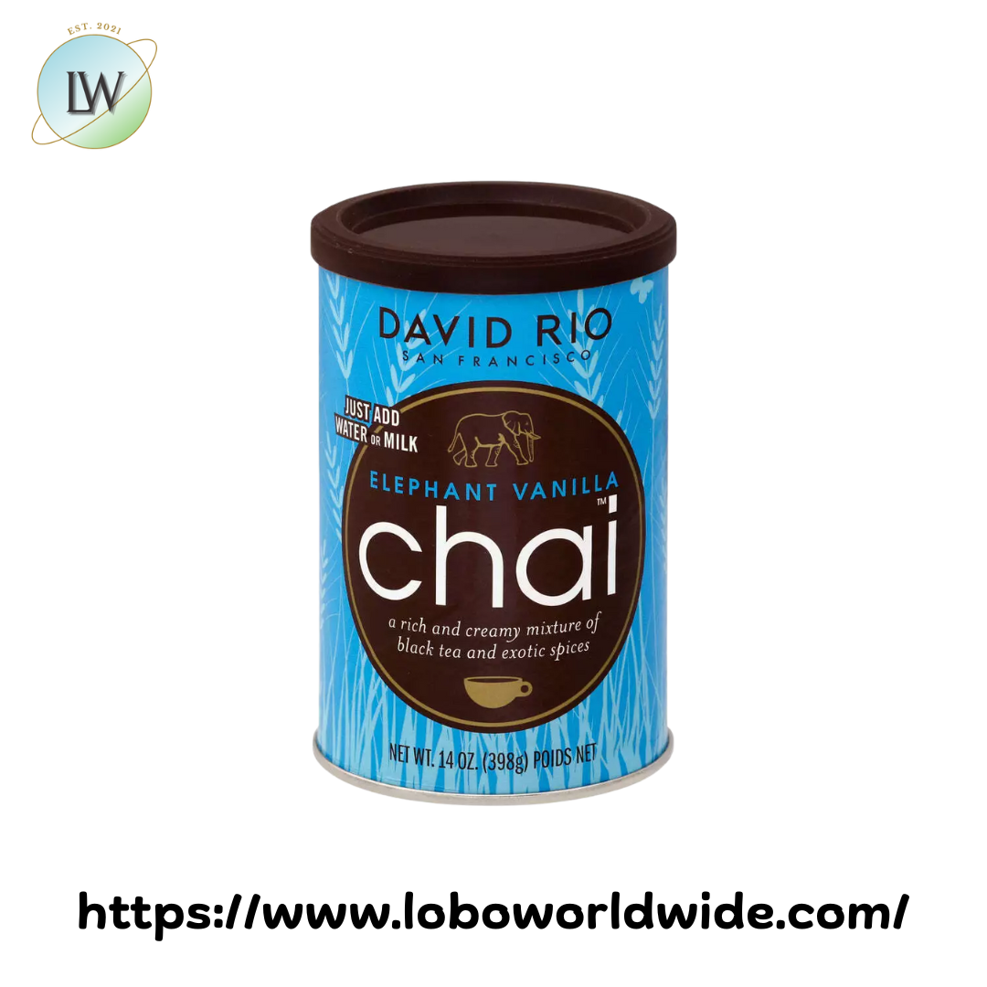David Rio Elephant Vanilla Chai Tea Latte Mix 14 oz.