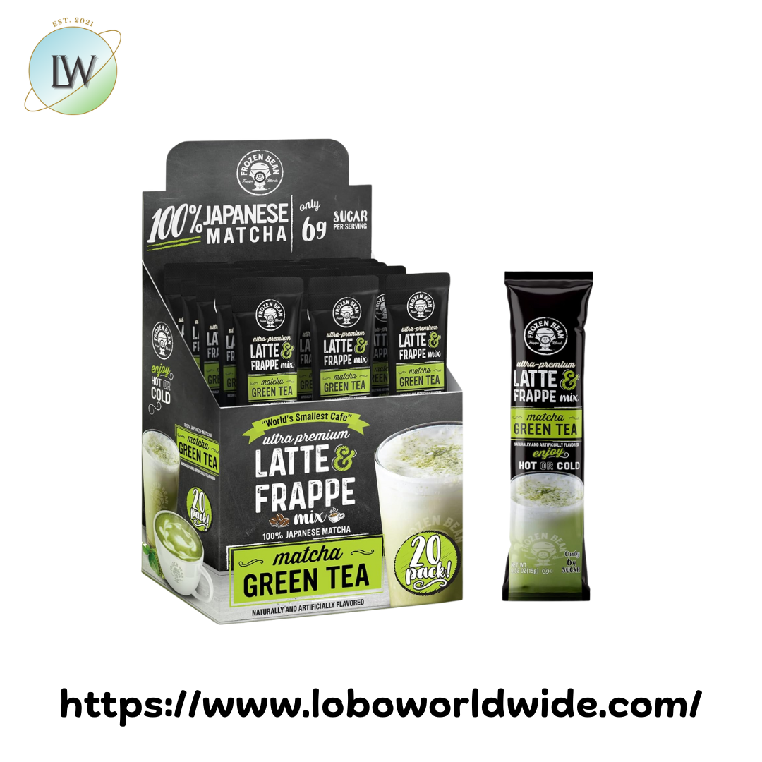 The Frozen Bean Single Serve Matcha Green Tea Latte / Frappe Mix - 20/Case