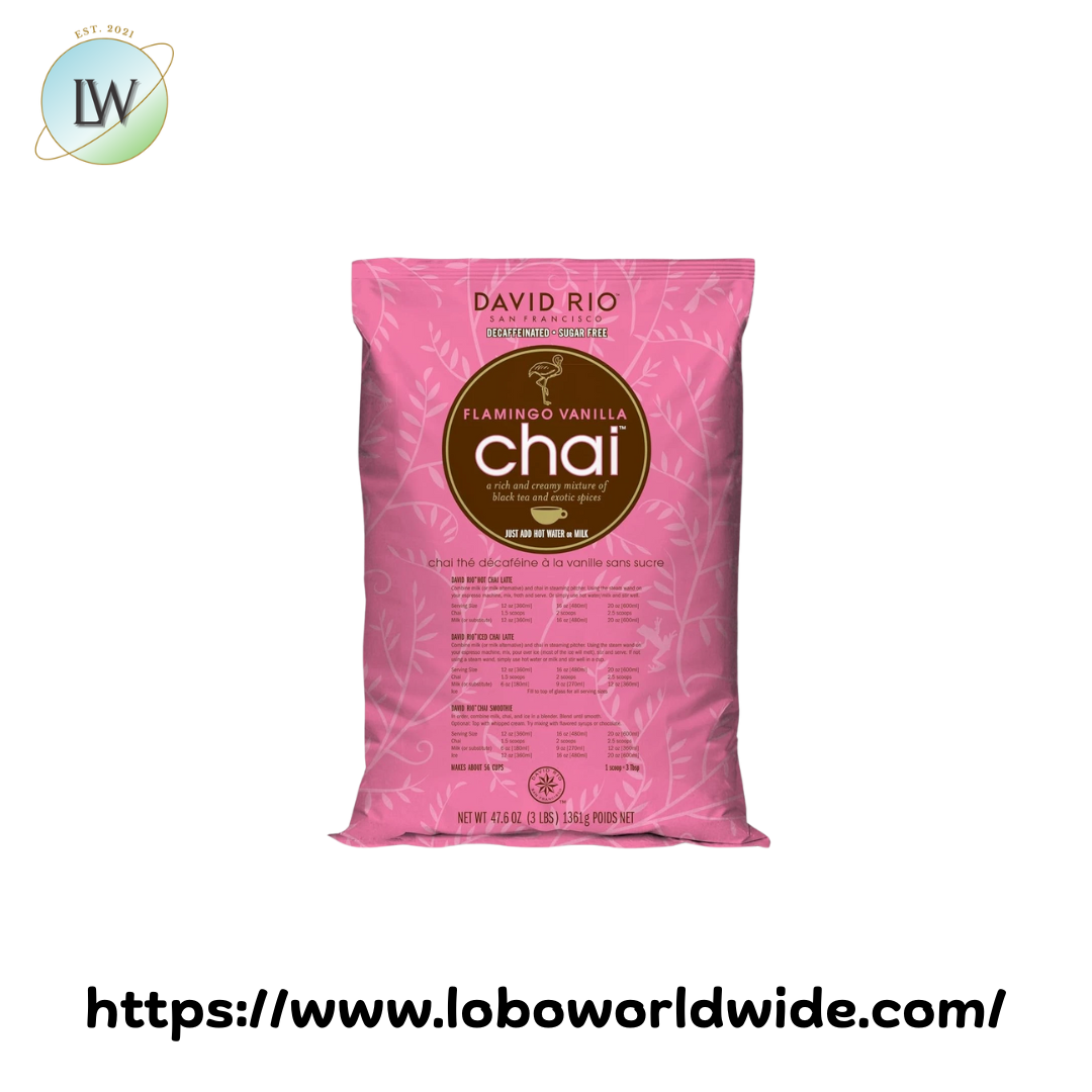 David Rio Flamingo Vanilla Decaf Sugar-Free Chai Tea Latte Mix 3 lb.