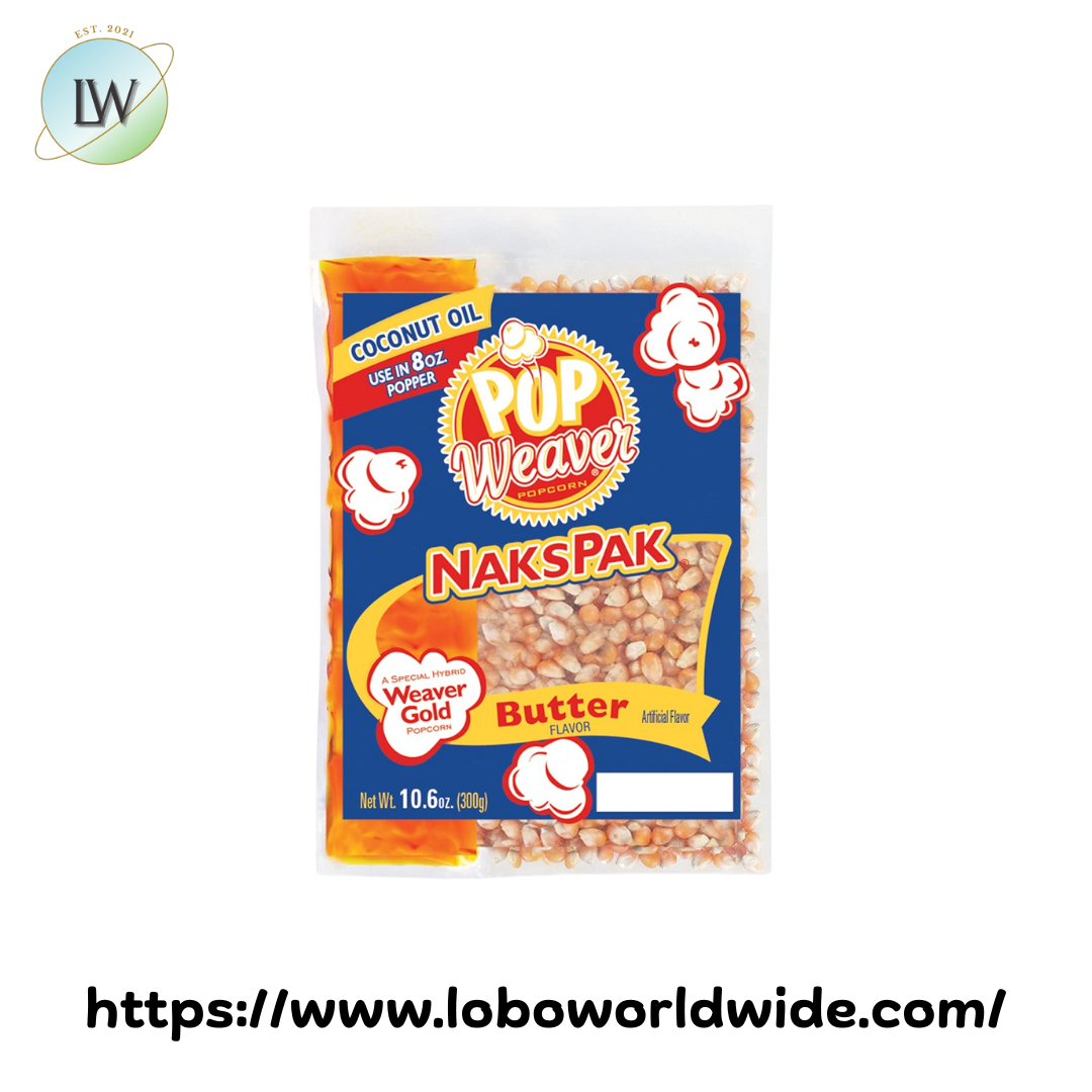 Pop Weaver All-In-One Naks Pak Popcorn Kit for 8 oz. Poppers - 24/Case