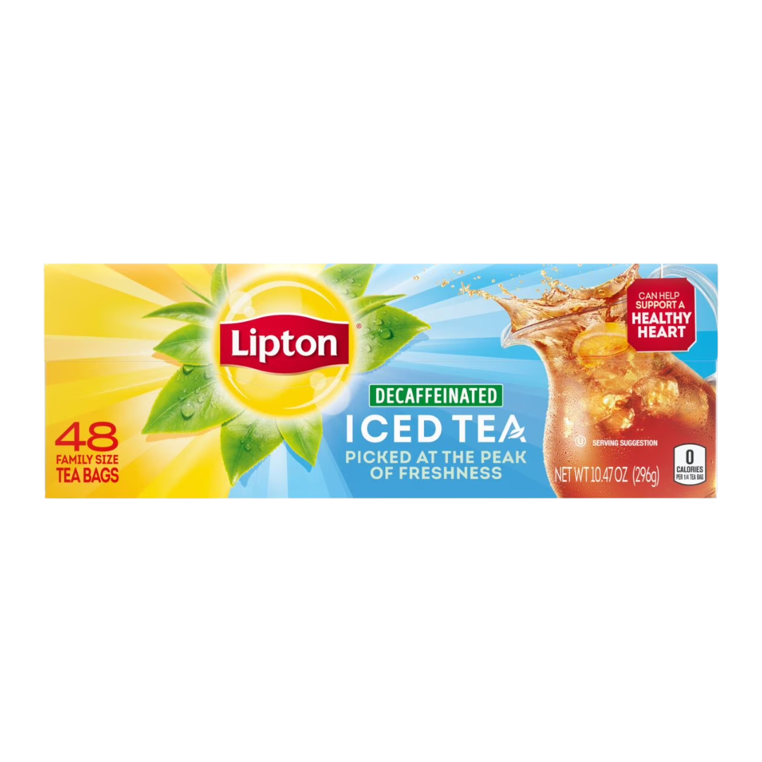 Lipton Black tea Family Decaf Iced Tea Bags, 48 ct