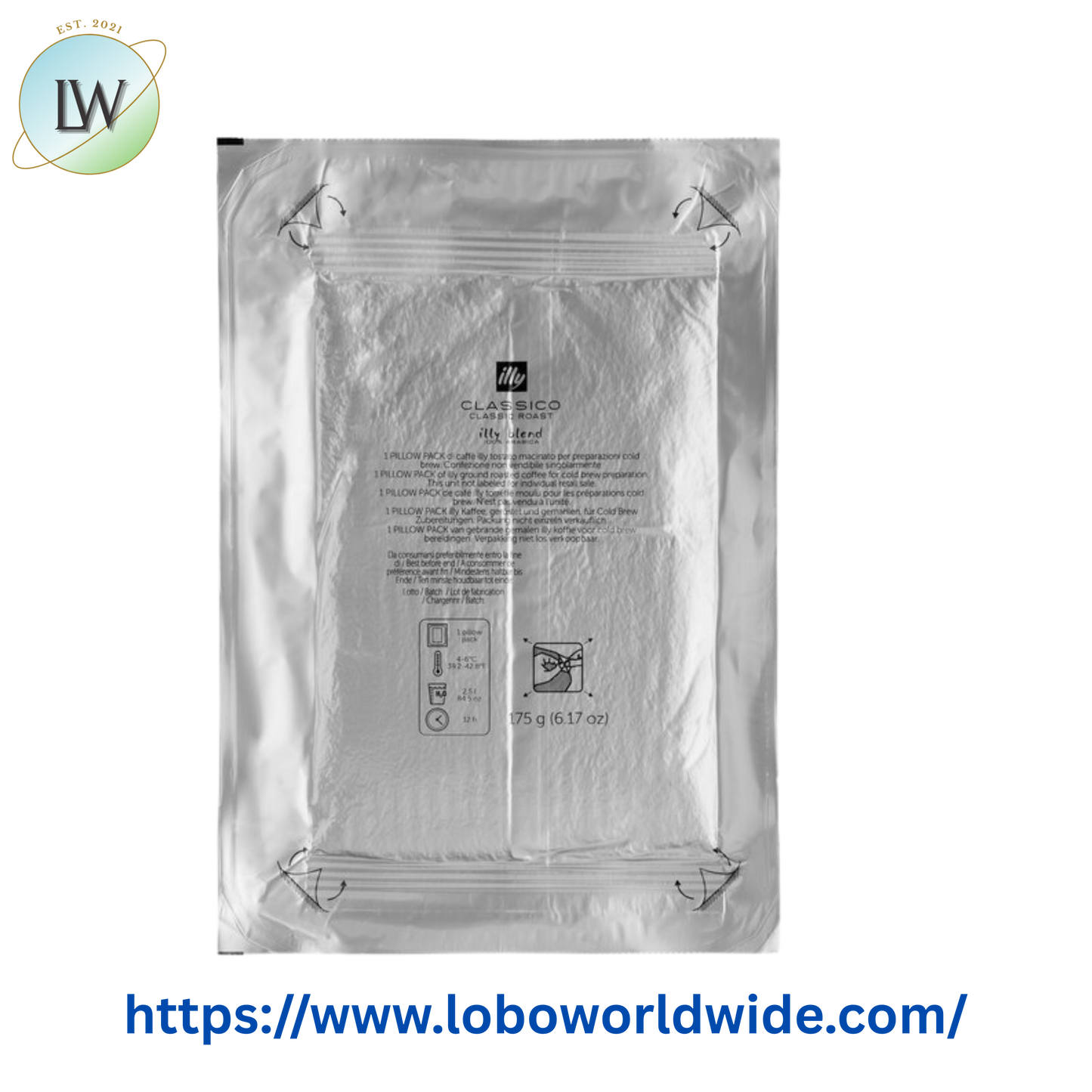 illy Cold Brew Filter Pack Bags 1/2 Gallon - 20/Case