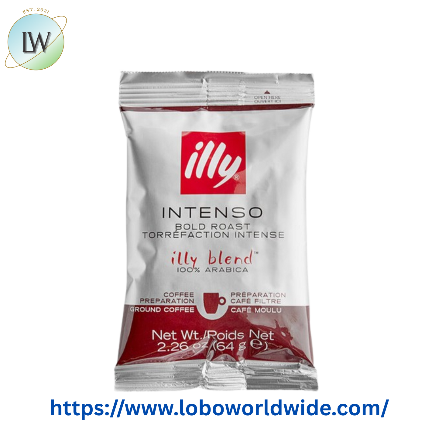 illy Intenso Coffee Packet 2.26 oz. - 48/Case