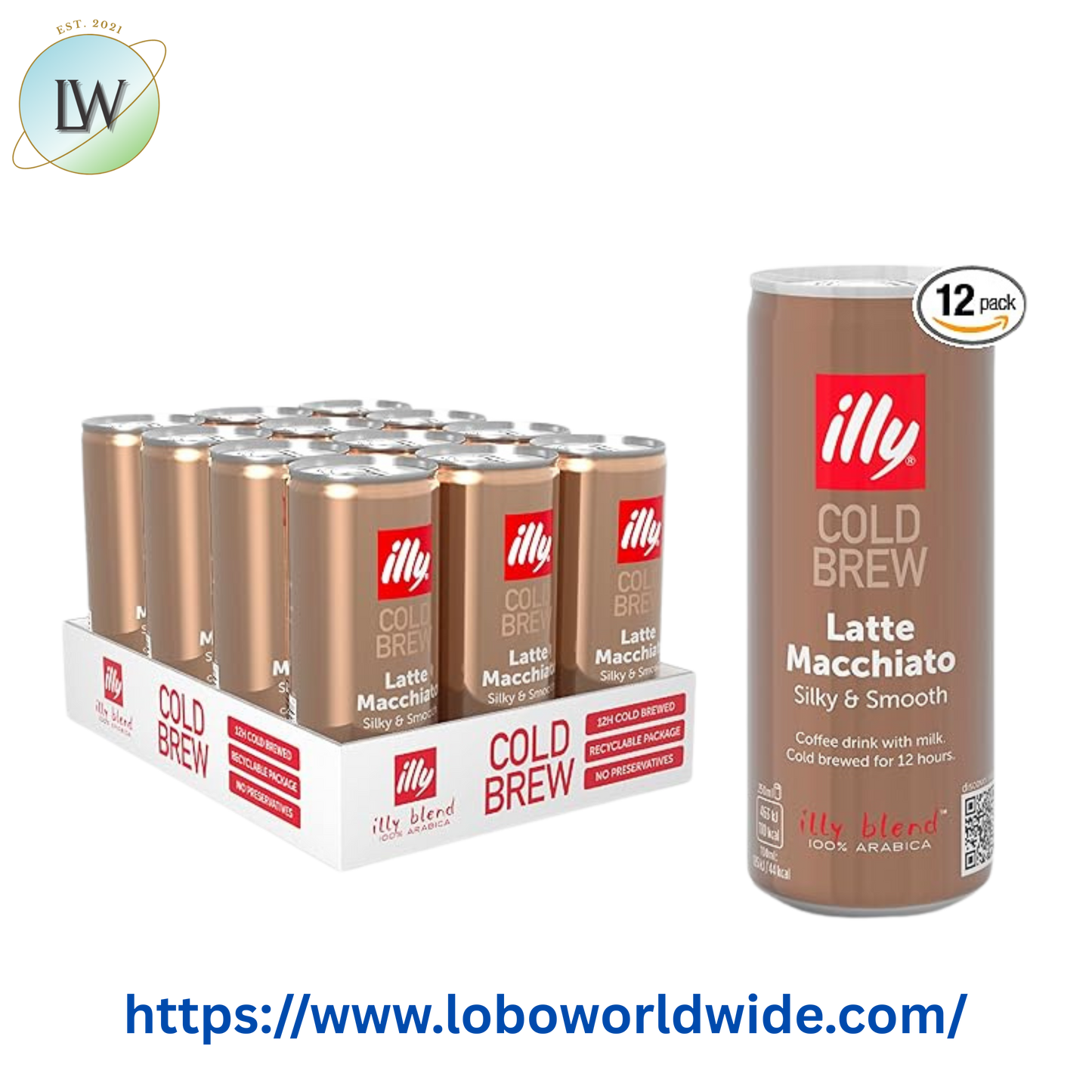 illy Cold Brew Latte Macchiato 8.45 fl. oz. - 12/Case