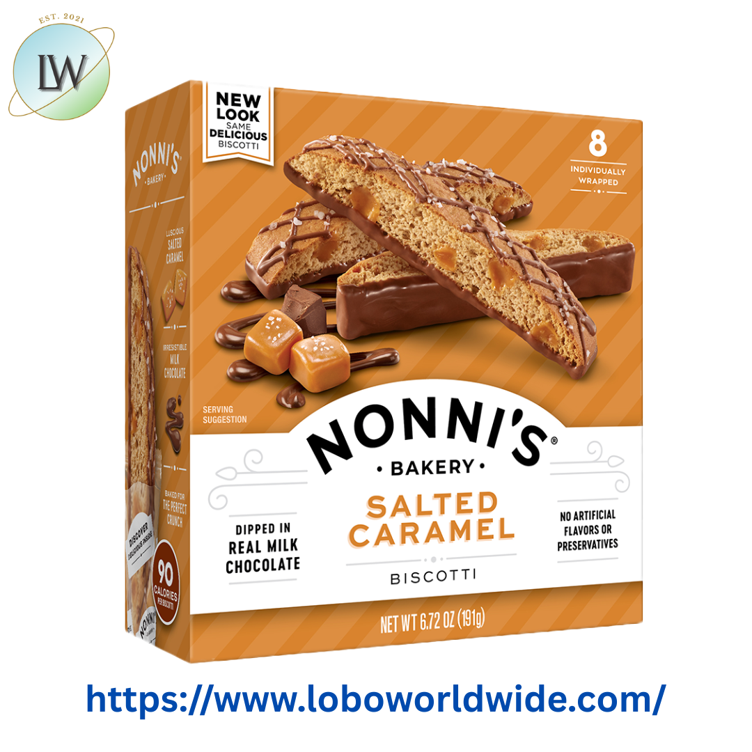 Nonni's Salted Caramel Biscotti, Milk Chocolate & Caramel Cookie, 6.72 oz., 8 Count, Ready to Eat