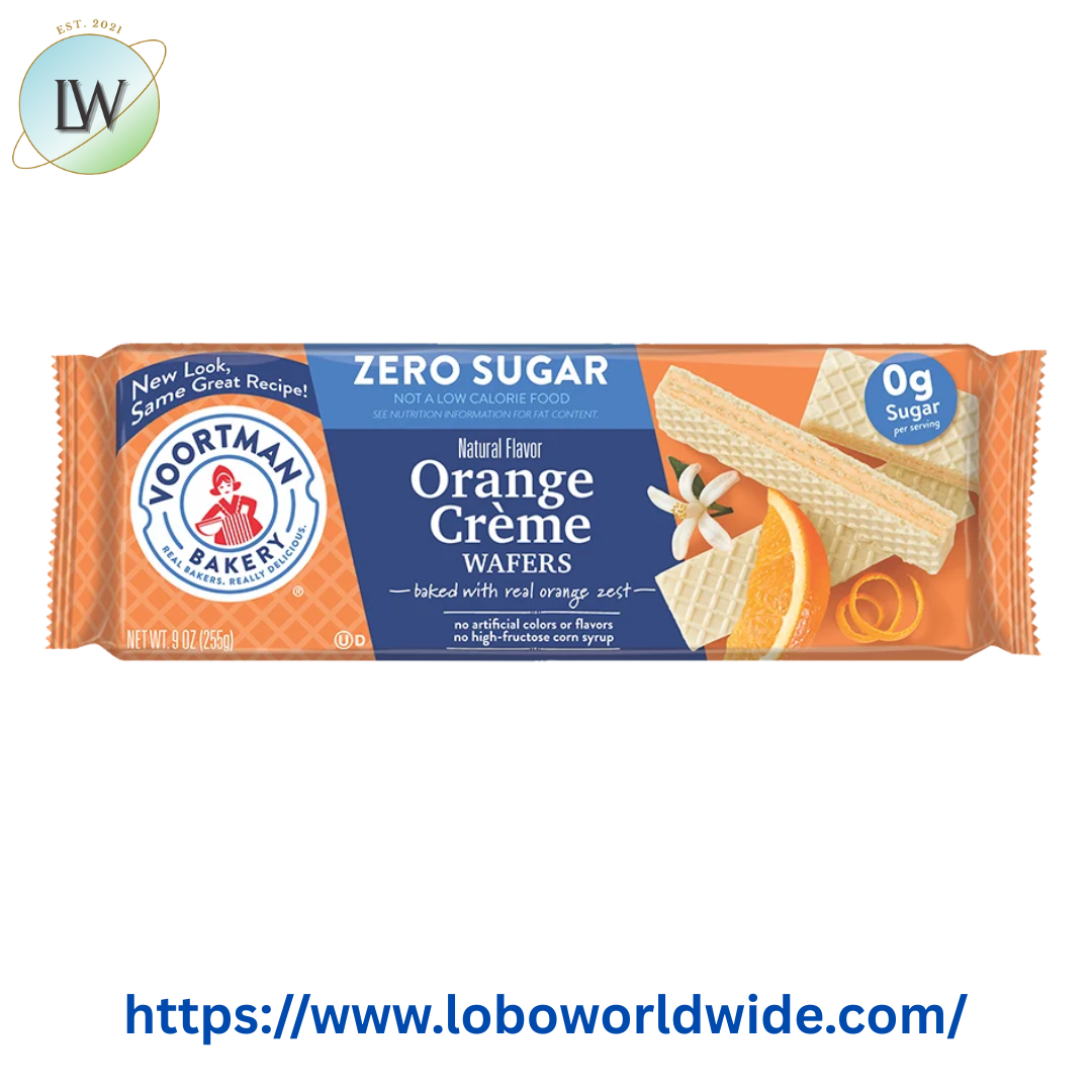 VOORTMAN Bakery Zero Sugar Orange Creme Wafer Cookies 9 oz