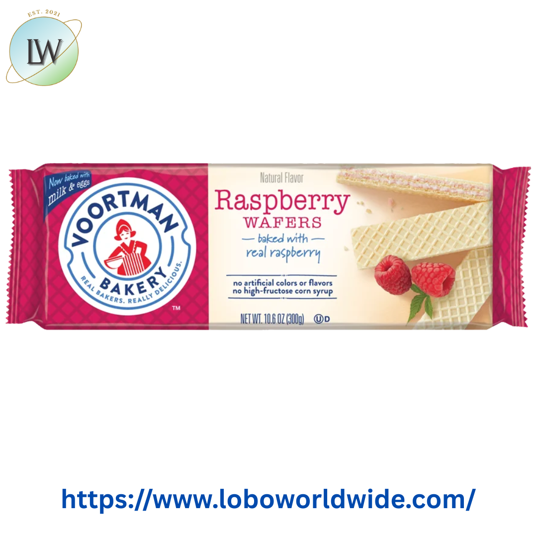 Voortman Raspberry Wafers 10.6oz (Pack of 4)
