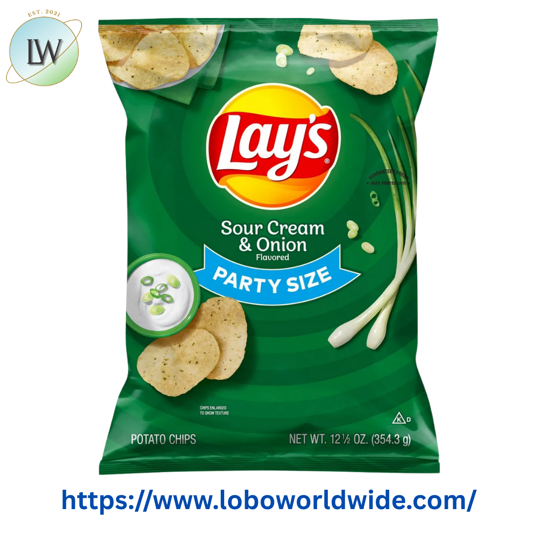 Lay's Sour Cream & Onion Flavored Potato Chips, Party Size, 12.5 oz Bag