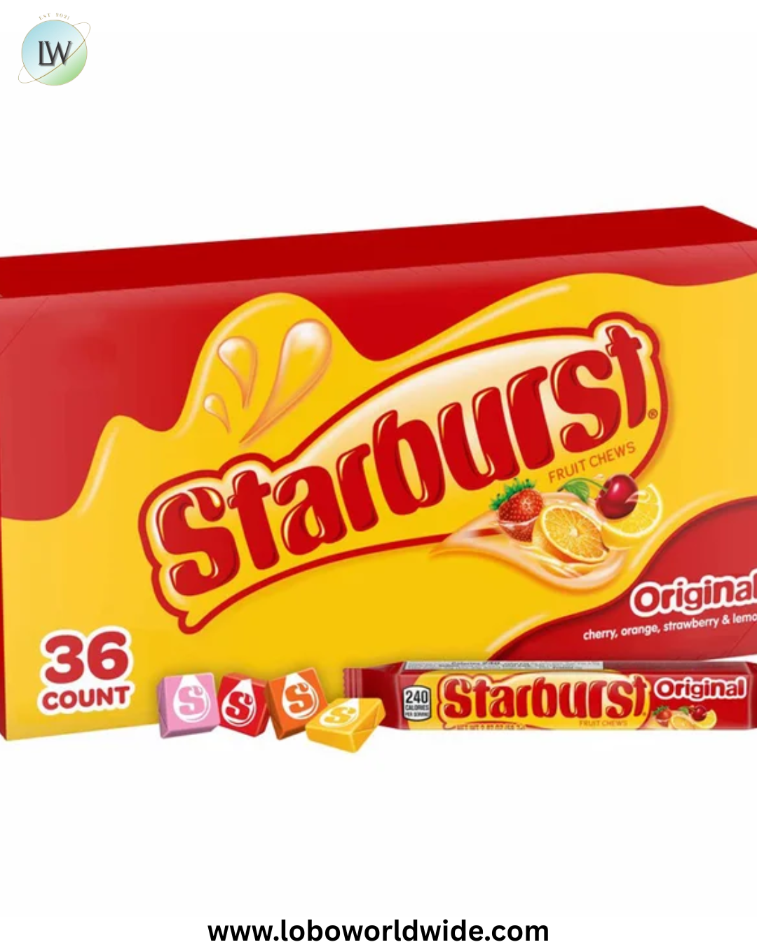 Starburst Chewy Candy, Original, Full Size, 2.07 oz, 36-count