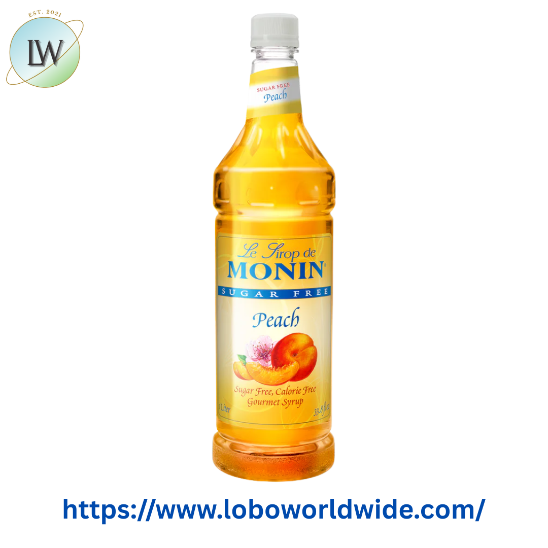 Monin Sugar Free Peach Flavoring / Fruit Syrup 1 Liter