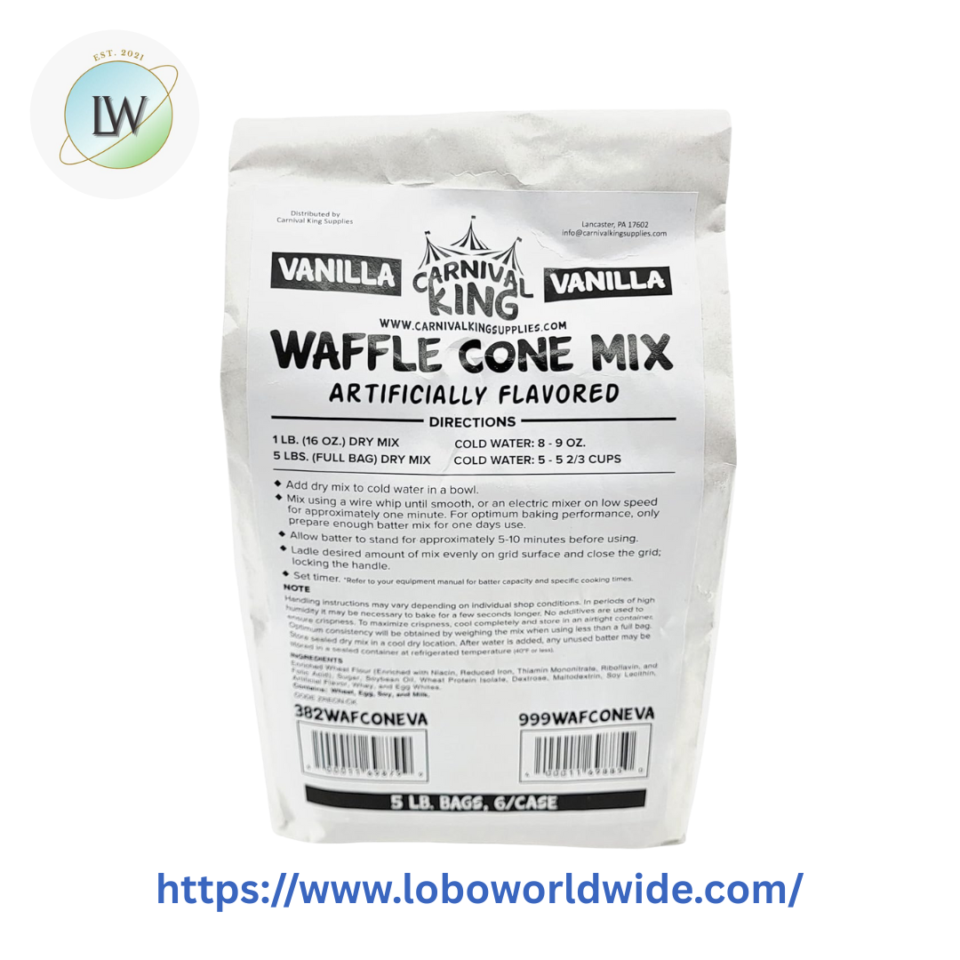 Carnival King Vanilla Waffle Cone Mix 5 lb. Bag