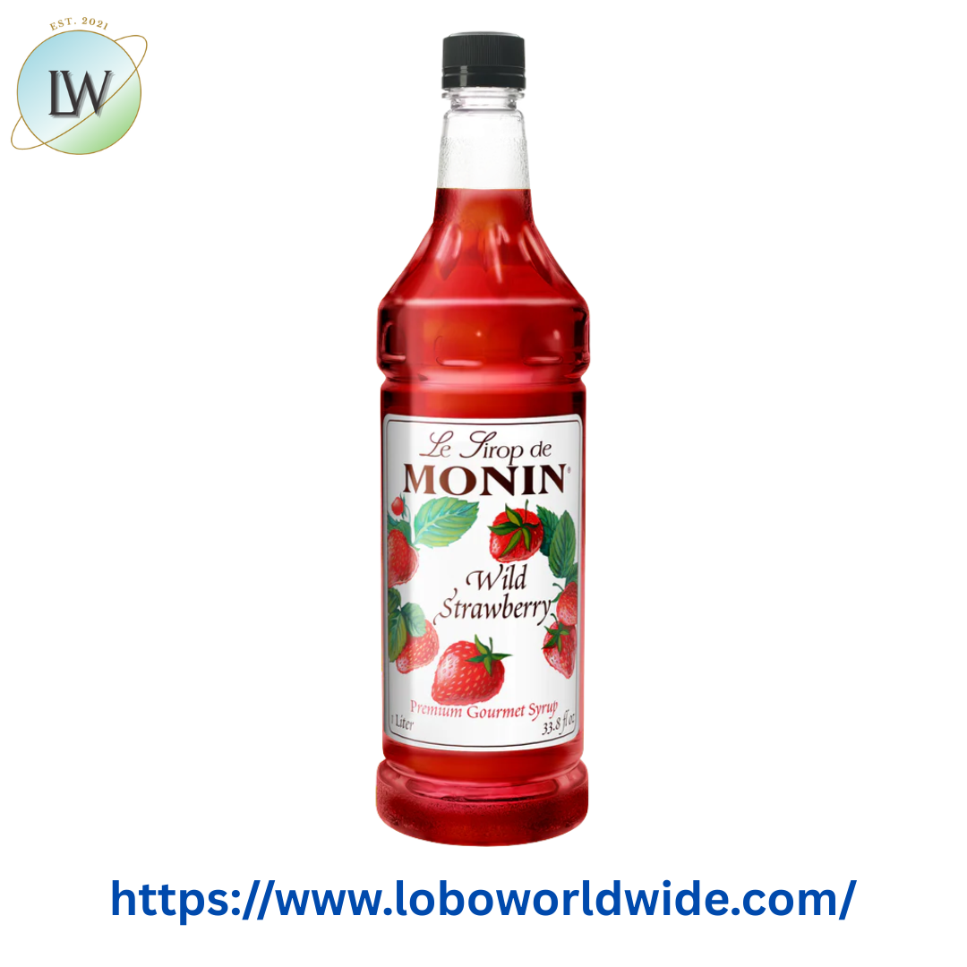 Monin Premium Wild Strawberry Flavoring Syrup 1 Liter