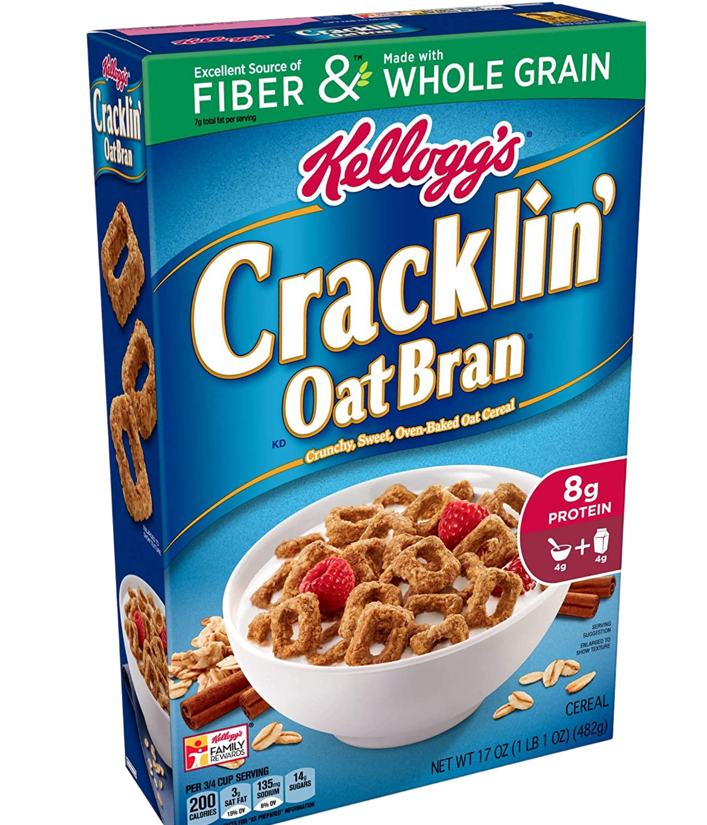 Kellogg's Cracklin' Oat Bran Cereal, 16.5-Ounce Boxes (Pack of 10)