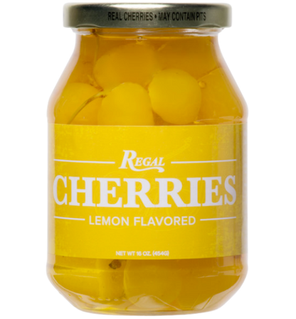Regal 16 oz. Yellow Maraschino Cherries with Stems