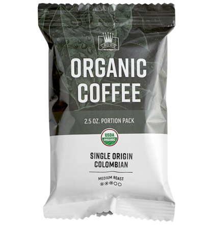 Crown Beverages Organic Single Origin Colombian Coffee Packet 2.5 oz. - 24/Case