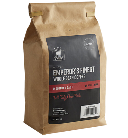 Crown Beverages Emperor's Finest Whole Bean Decaf Coffee 2 lb.
