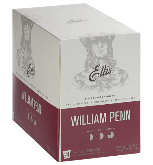 Ellis William Penn Coffee Single Serve Cups - 24/Box