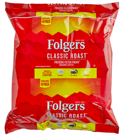 Folgers Classic Roast 10-Cup Coffee Filter Pack - 40/Case