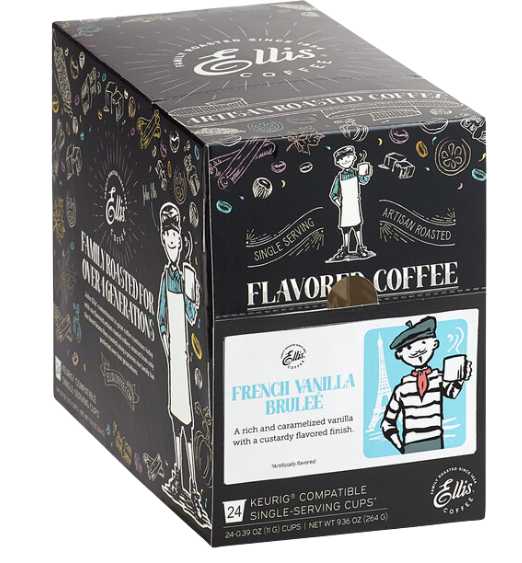 Ellis French Vanilla Brulee Coffee Single Serve Cups - 24/Box