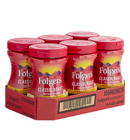 Folgers Classic Roast Instant Coffee 8 oz. - 6/Case